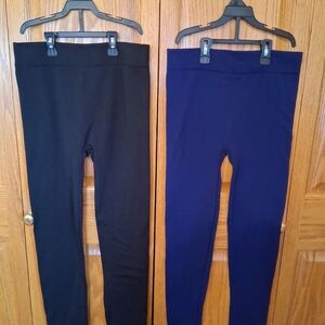 Women's Black and Blue Leggings